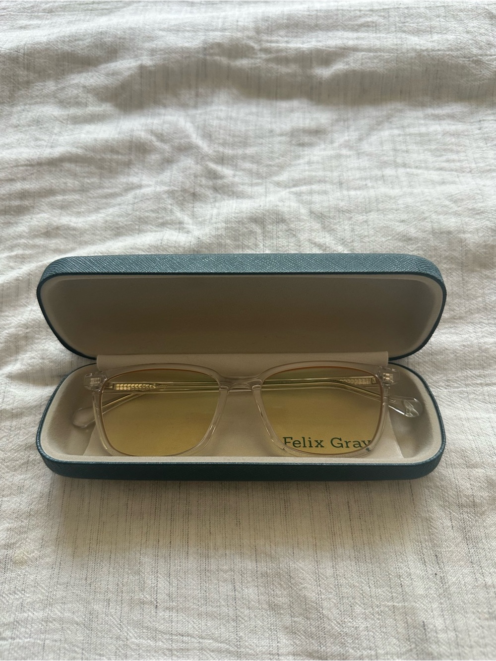 Felix Gray Blue Light Glasses Amber Lenses Clear Frame Like New